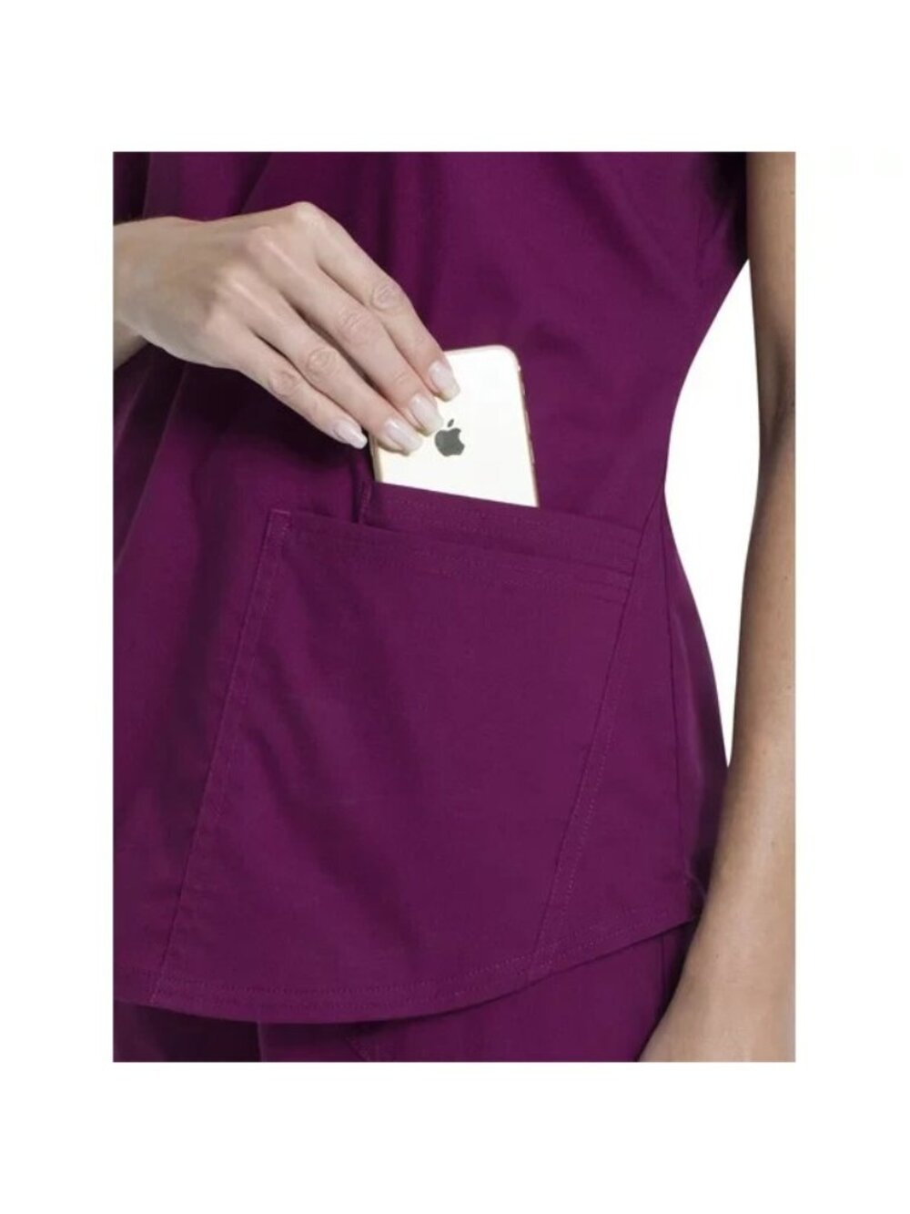 Scrubstar Women Scrub Top V-Neck Wine Size 2XL - Picture 7 of 7